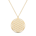 18K Yellow Gold Large Flower Of Life Necklace