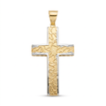 18K Two Tone Gold Cross Pendant