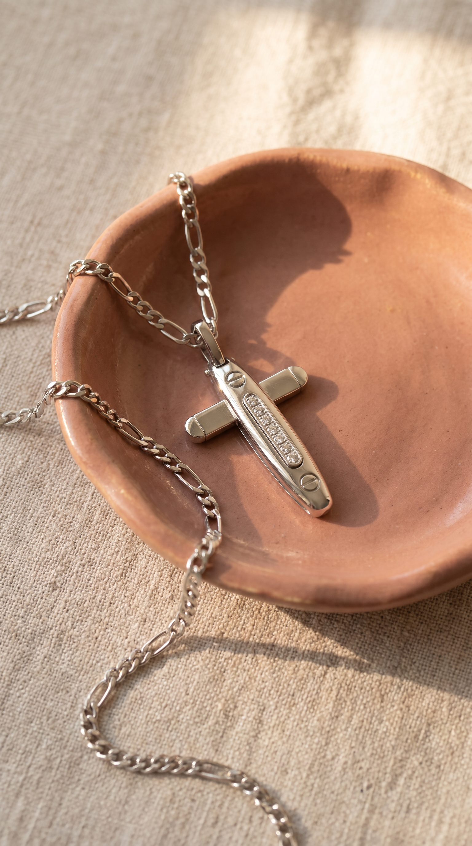 Diamond White Gold Cross Necklace