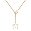 18K Yellow Gold Star Double Chain Necklace