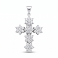 Diamond White Gold Cross Pendant Necklace