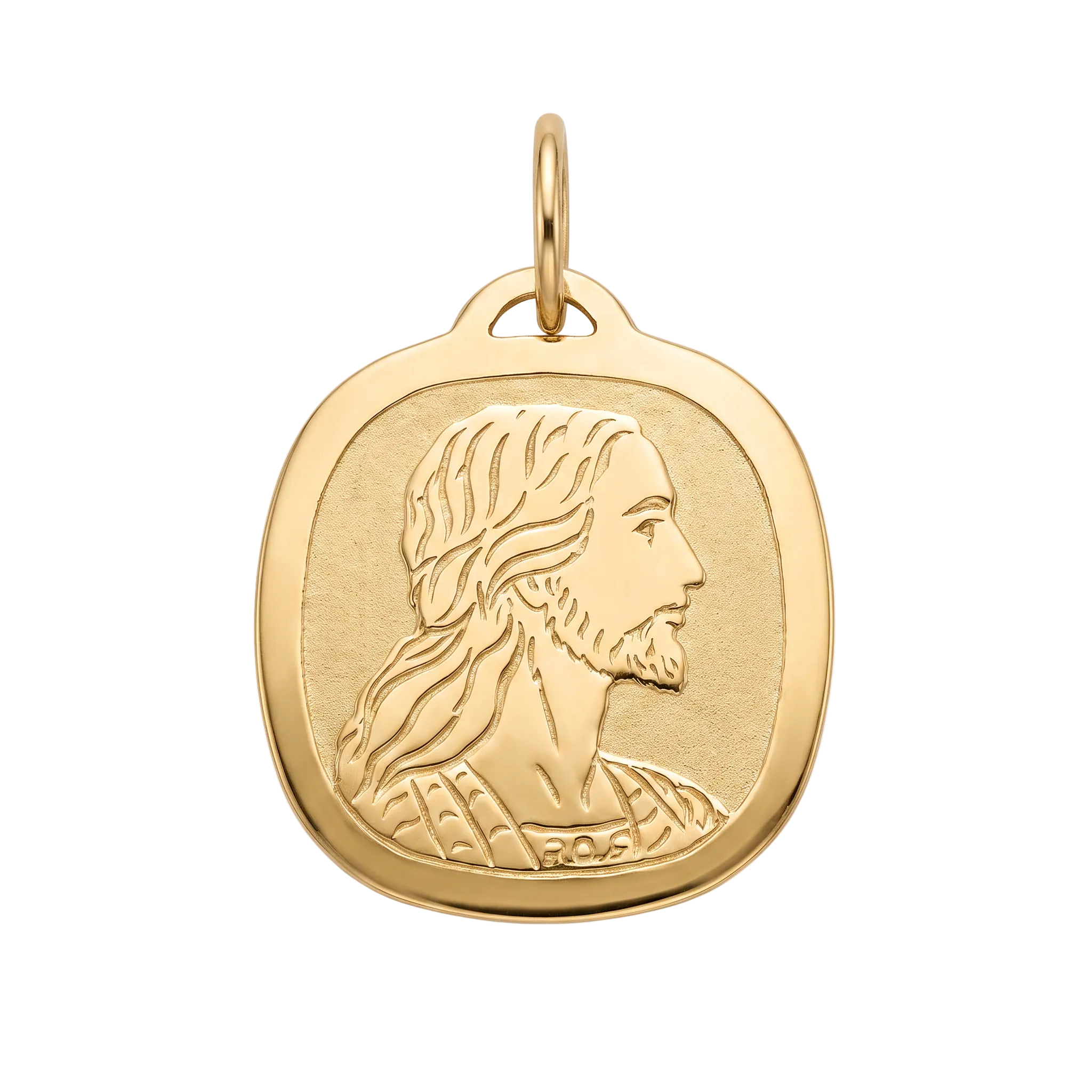 18K Yellow Gold Jesus Icon Pendant