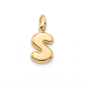 18K Yellow Gold Letter S Pendant