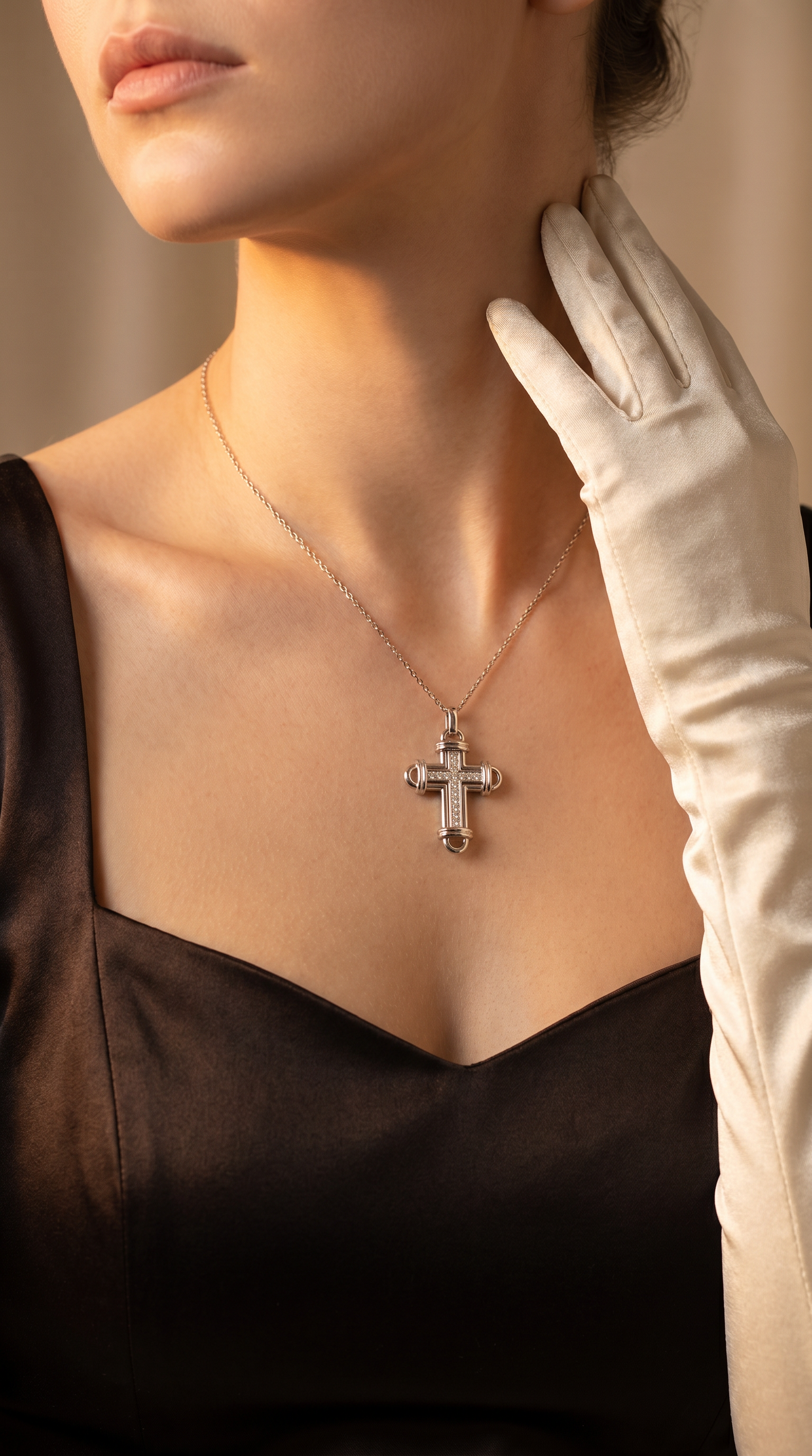 Diamond White Gold Cross Pendant