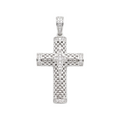18K White Gold Cubic Zirconia Cross Pendant