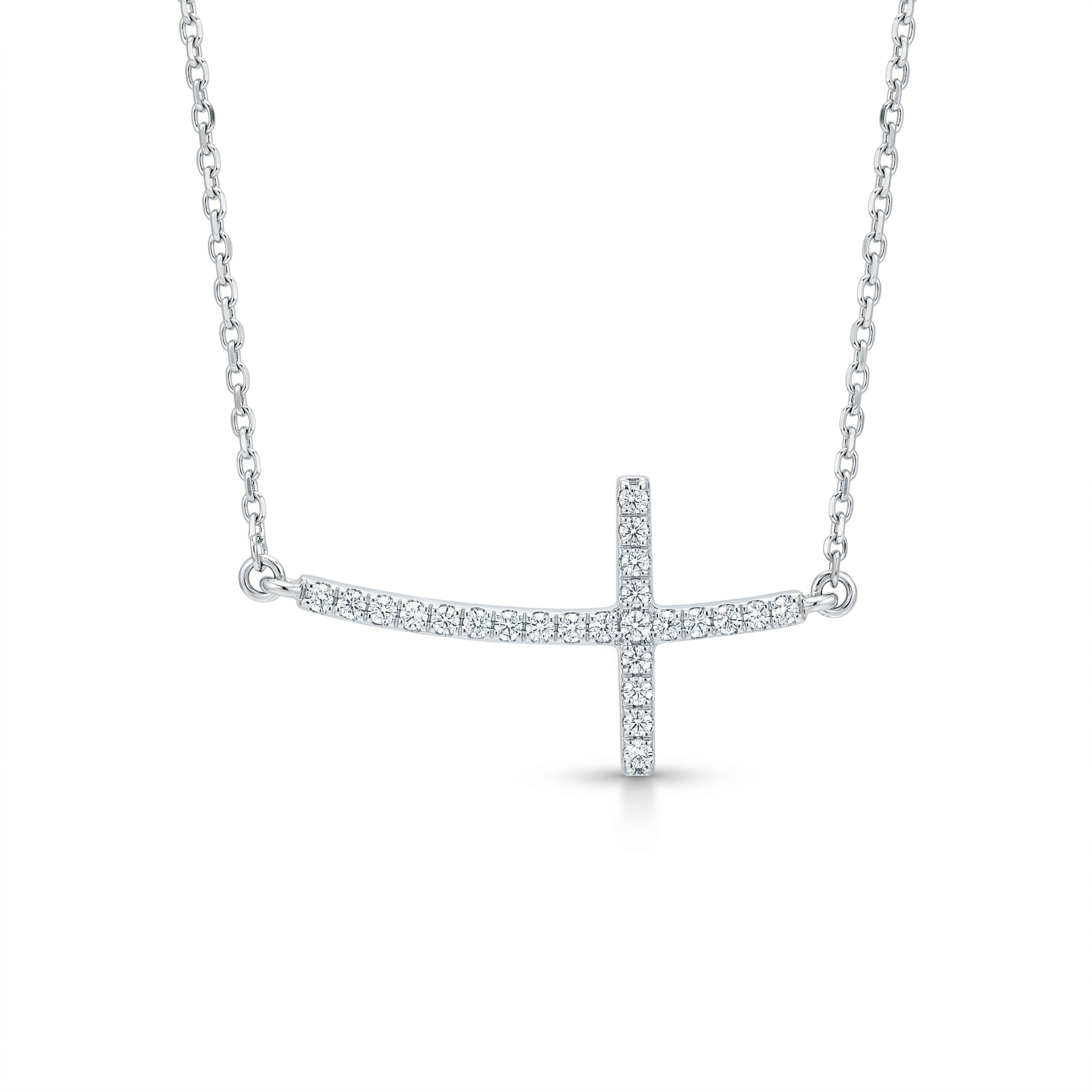 Diamond White Gold Cross Necklace
