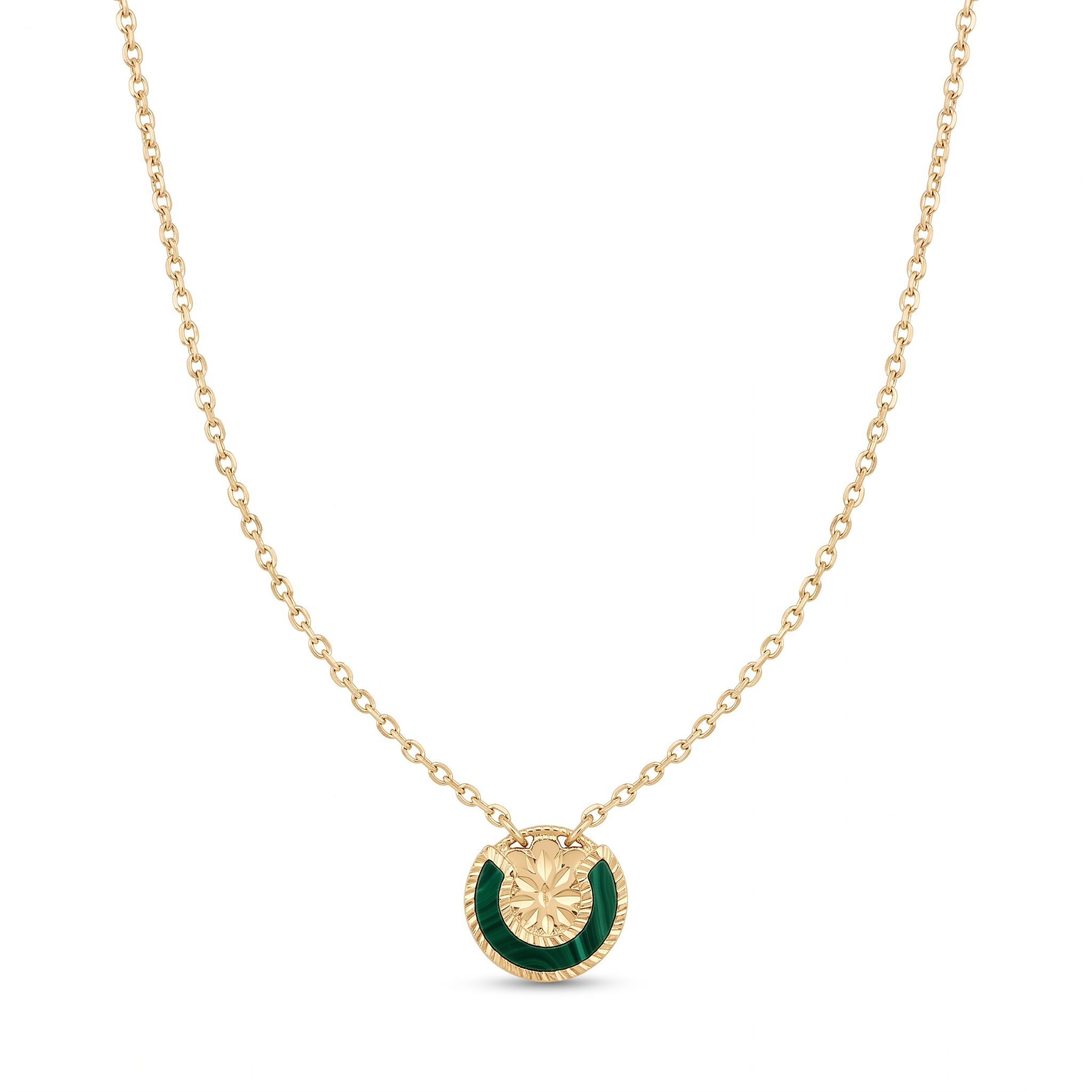 18K Yellow Gold Malachite Necklace