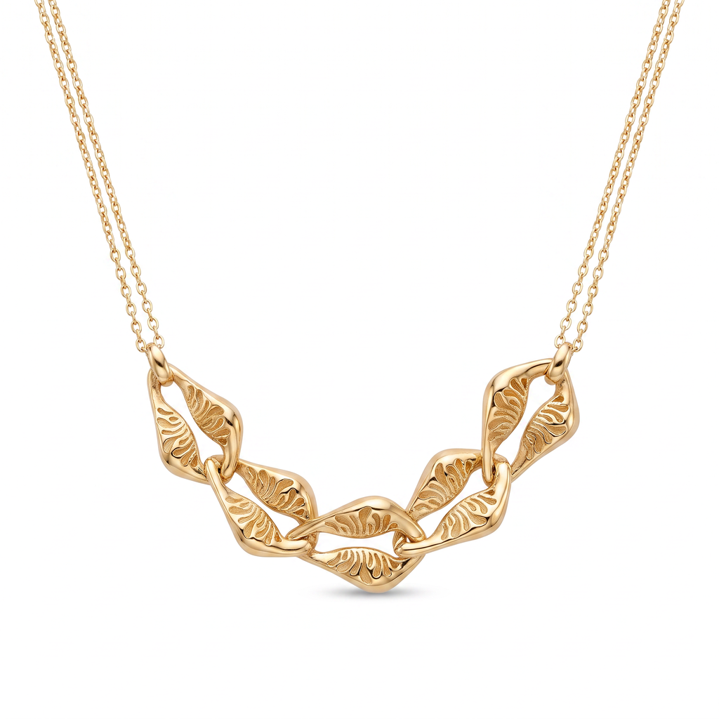 18K Yellow Gold Reversible Double Chain Necklace