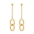 18K Yellow Gold Oval Dangle Earring
