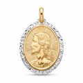 18K Gold Two Tone Jesus Icon Pendant