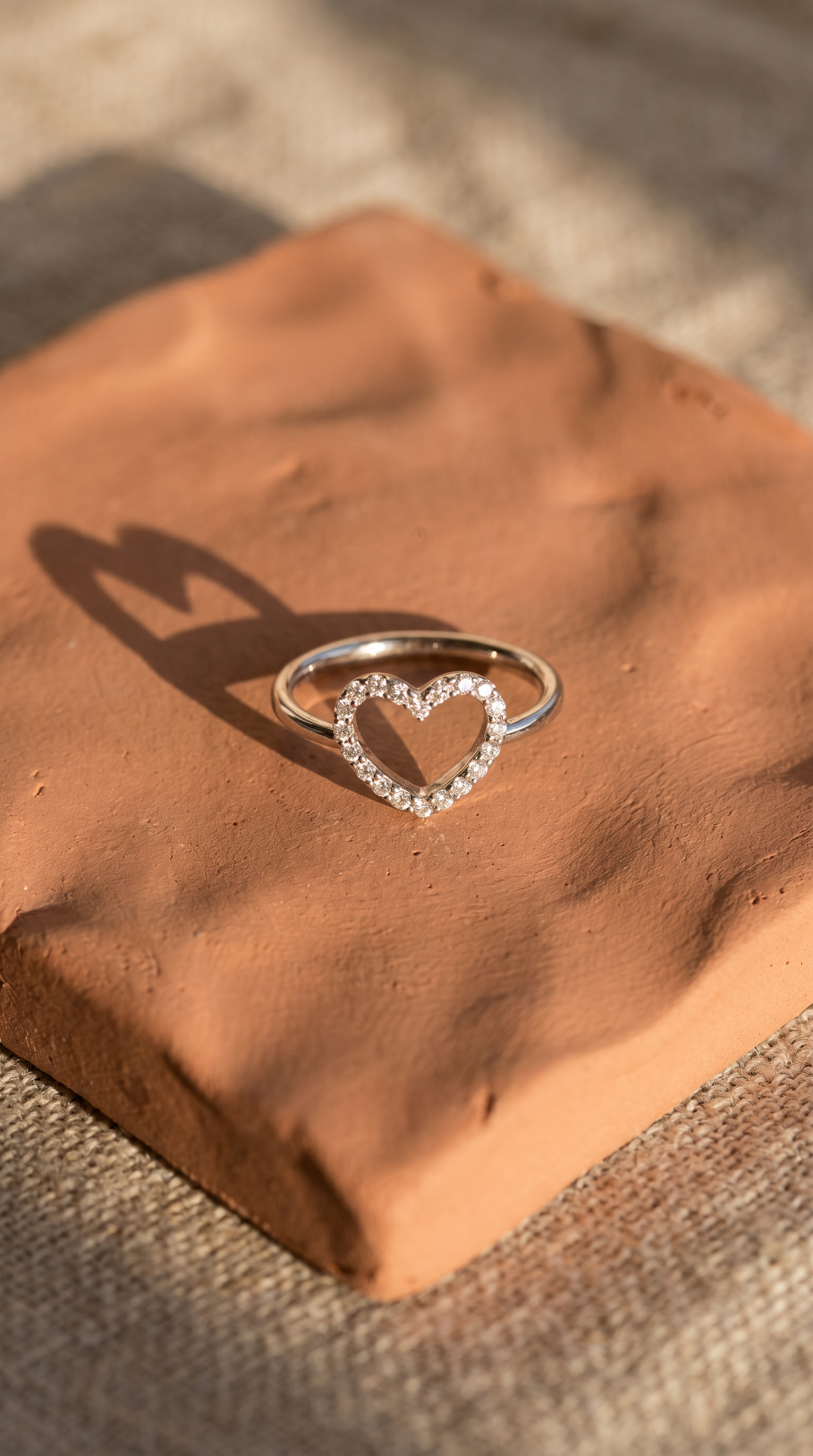 Diamond White Gold Heart Ring