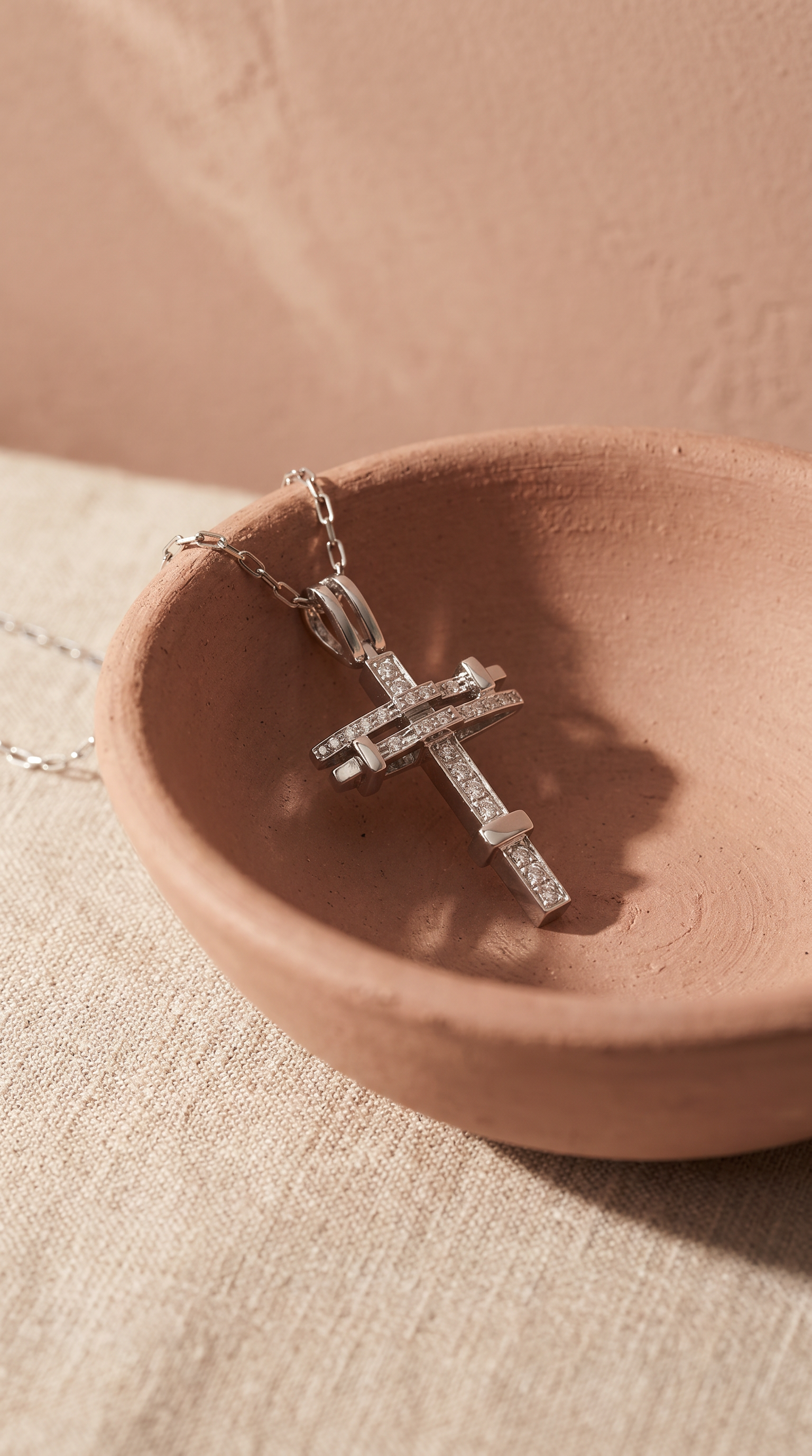 Diamond White Gold Cross Pendant