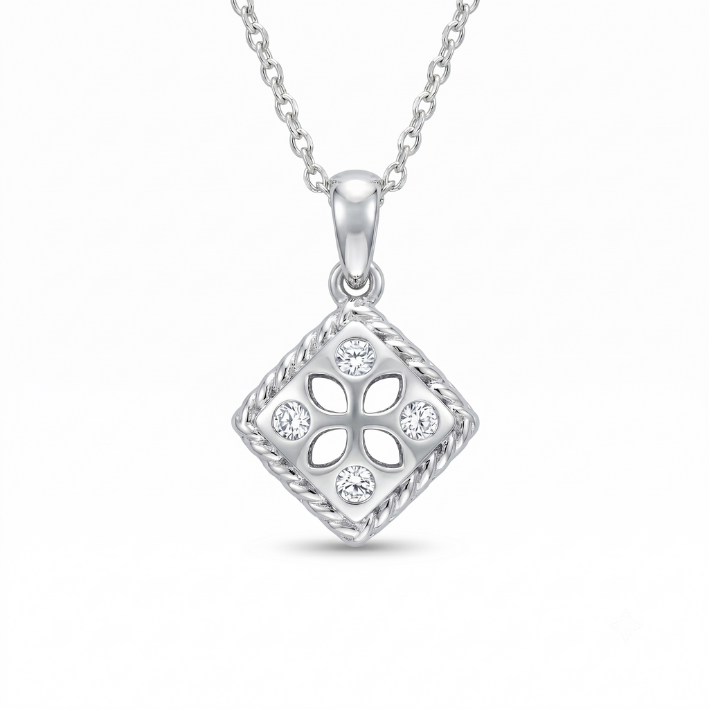 Diamond White Gold Reversible Necklace