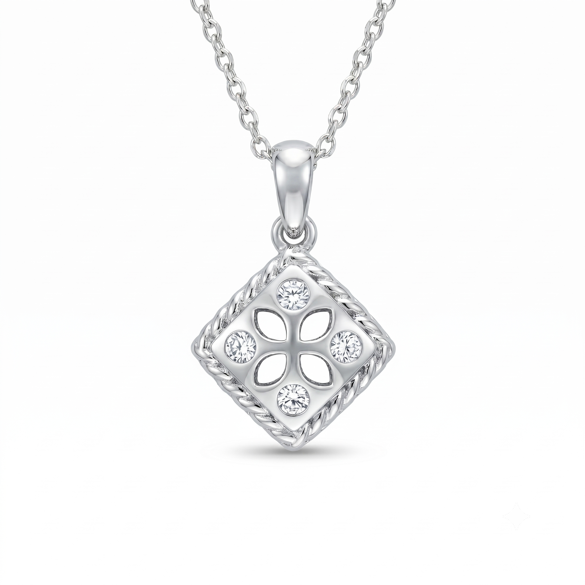 Diamond White Gold Reversible Necklace