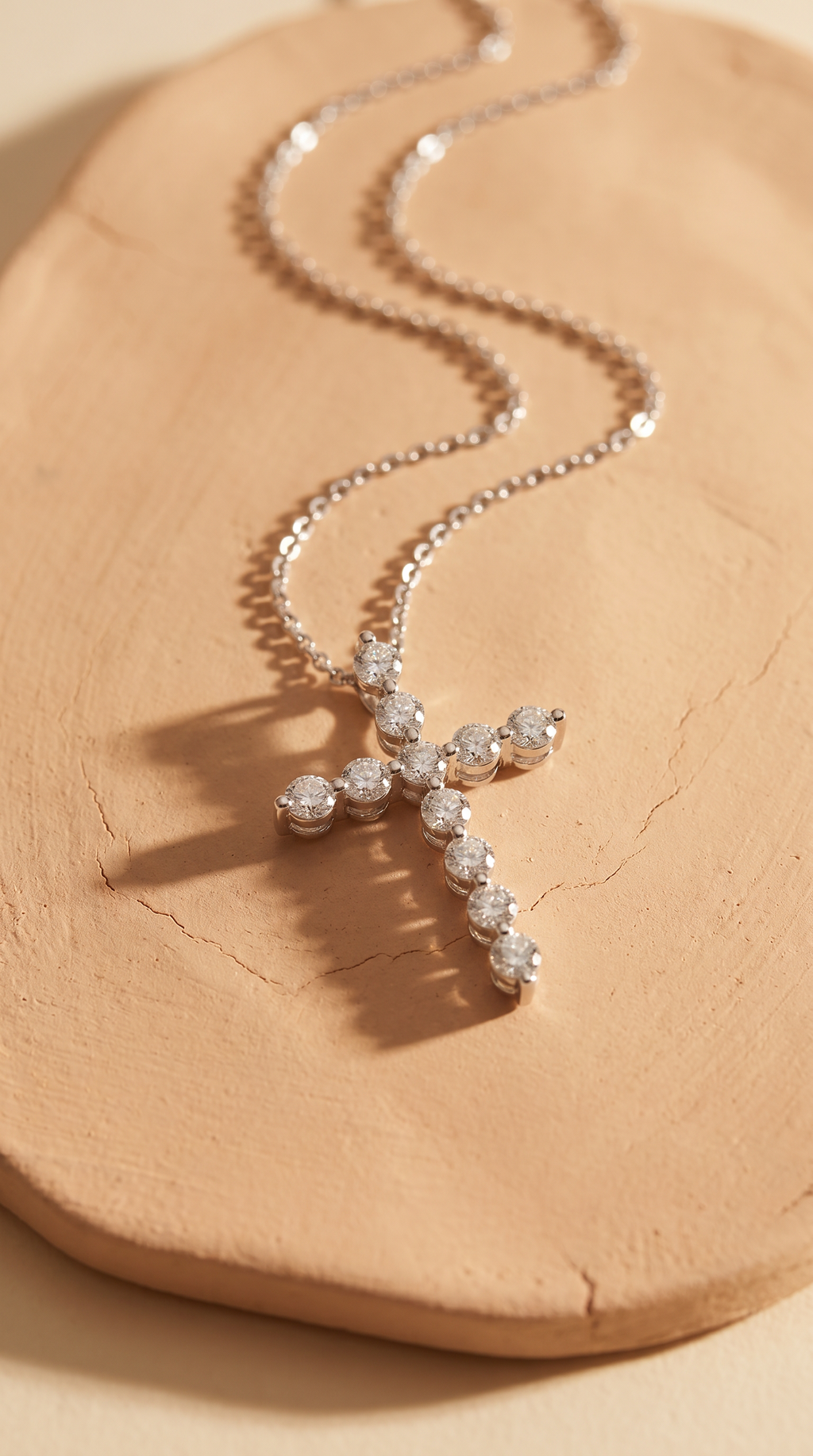 Diamond White Gold Cross Necklace