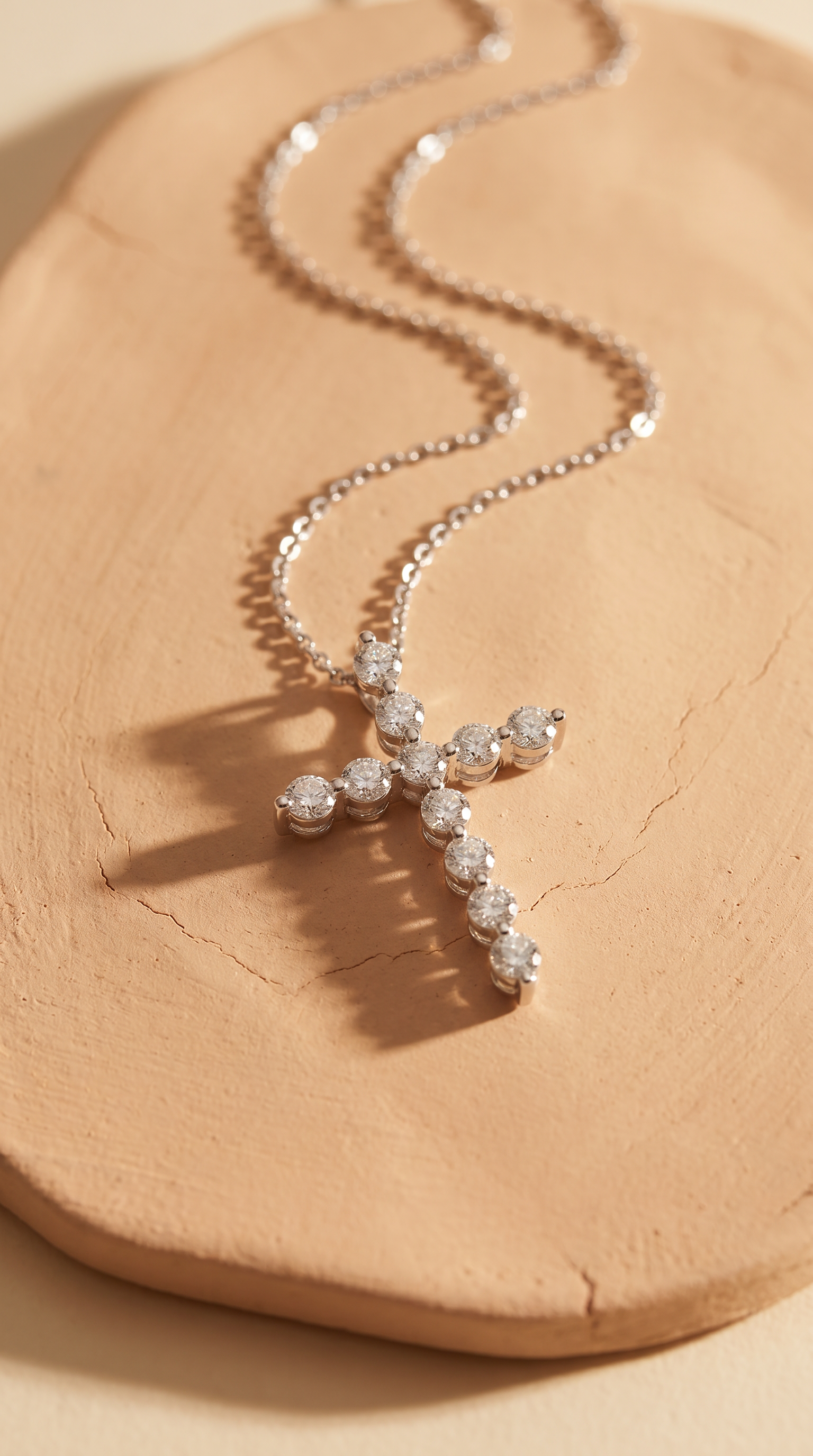Diamond White Gold Cross Necklace
