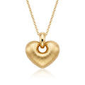 18K Yellow Gold Satin Heart Chain Necklace