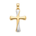 18K Two Tone Gold Cross Pendant