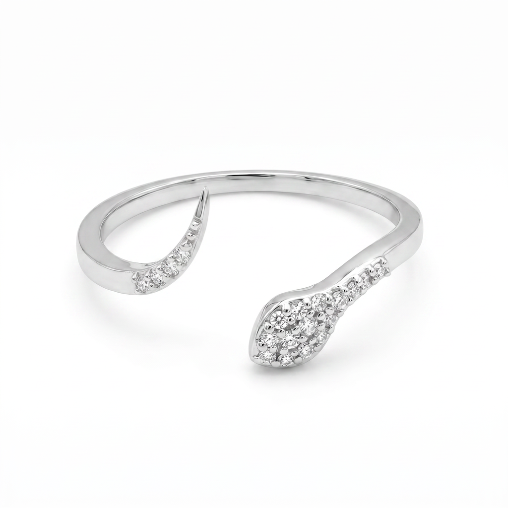 Diamond White Gold Snake Ring