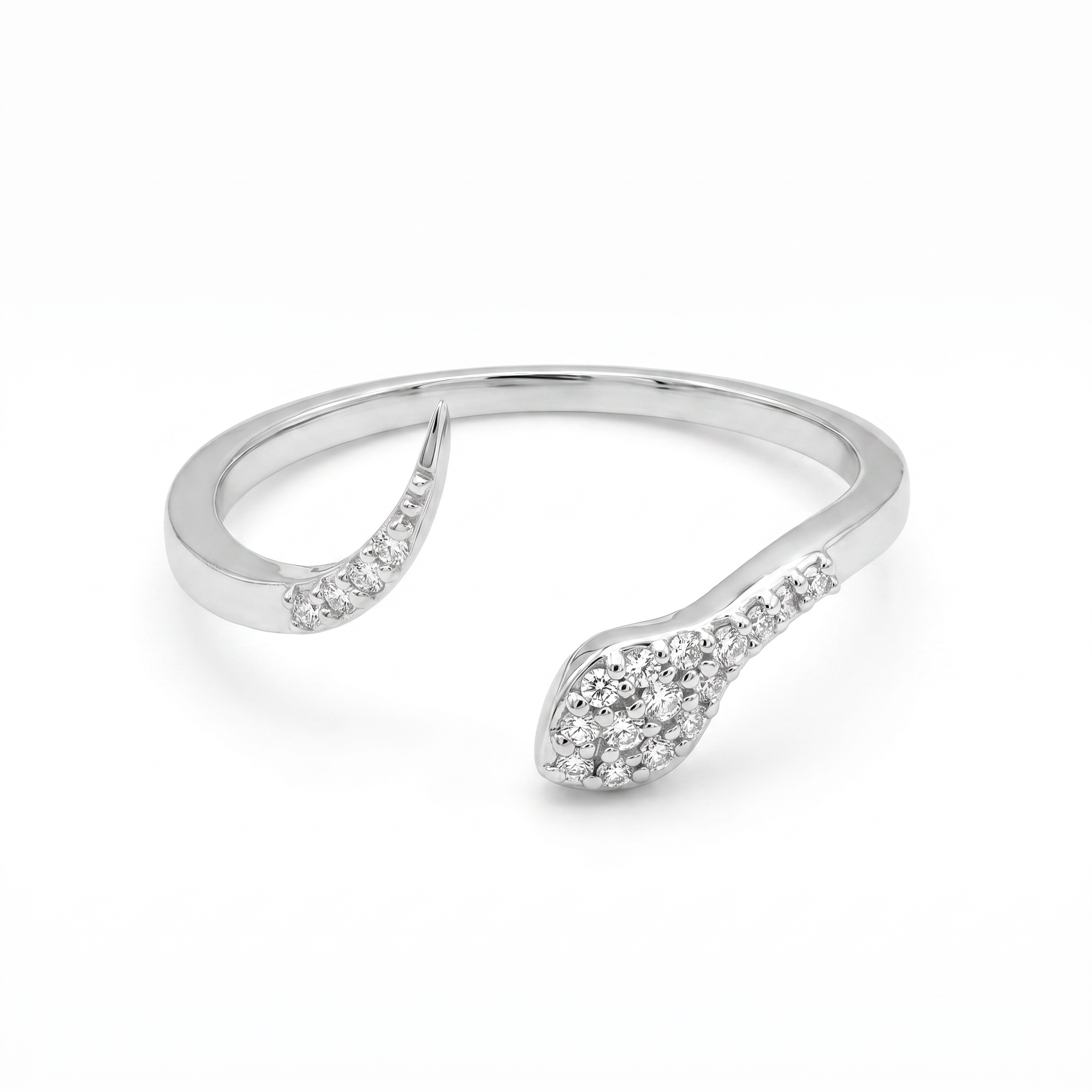 Diamond White Gold Snake Ring