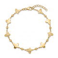 18K Yellow Gold Beaded Butterfly Chain Bracelet