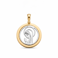 18K Two Tone Gold St. Mary Icon Pendant