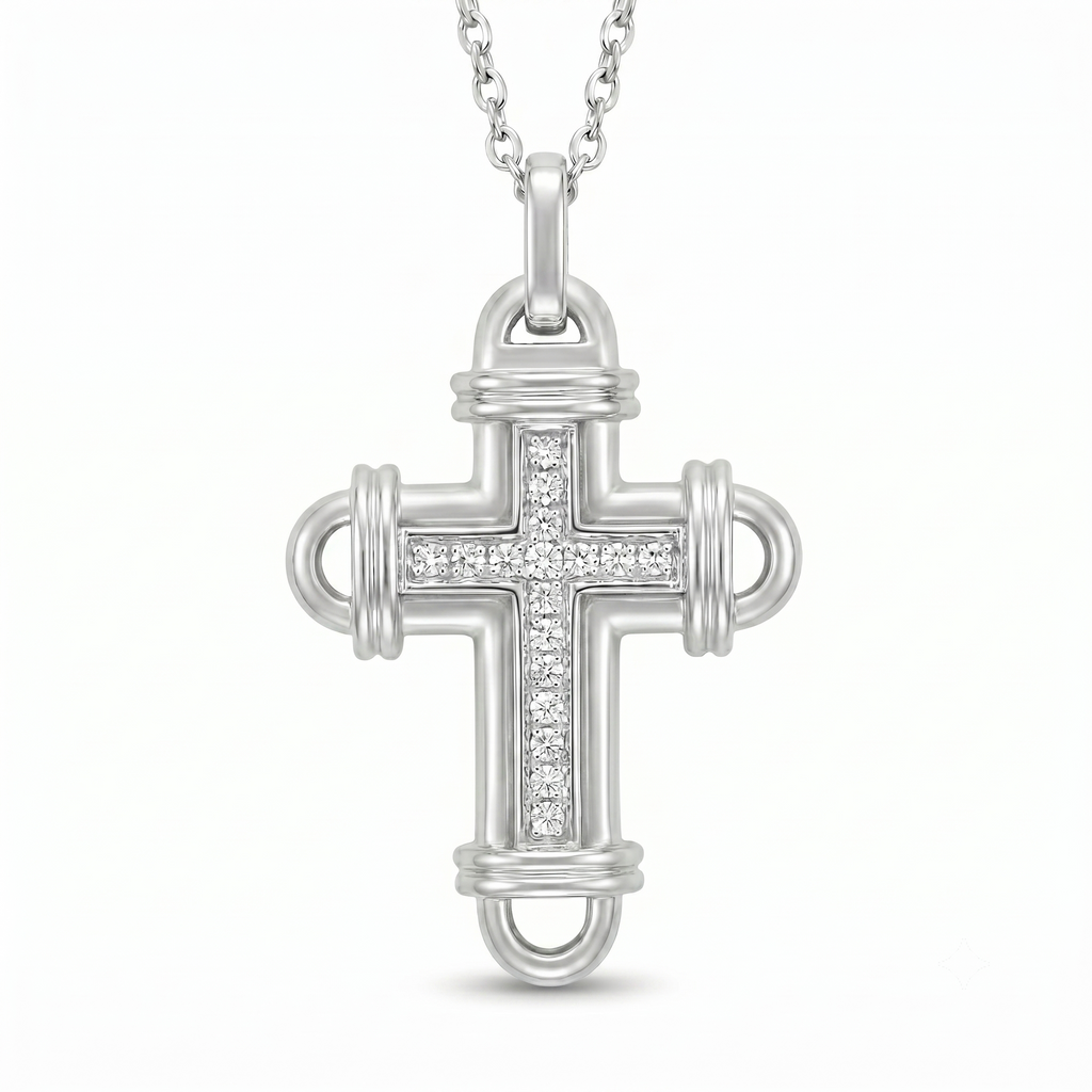 Diamond White Gold Cross Pendant