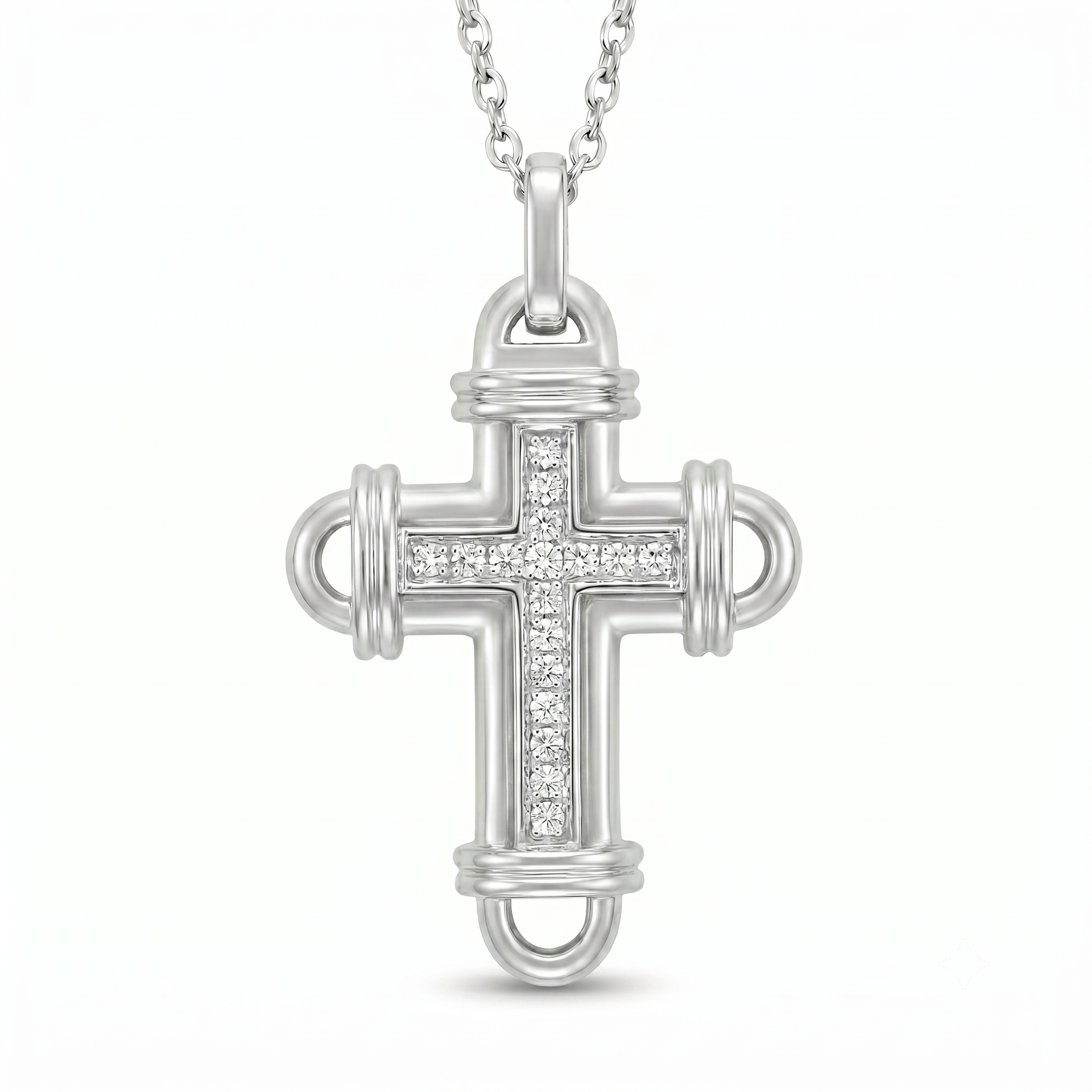 Diamond White Gold Cross Pendant