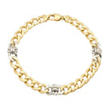 Men 18K Two Tone Gold Chain Bracelet