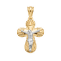 18K Two Tone Gold Crucifix Pendant