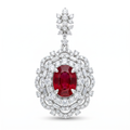 Diamond White Gold Ruby Pendant