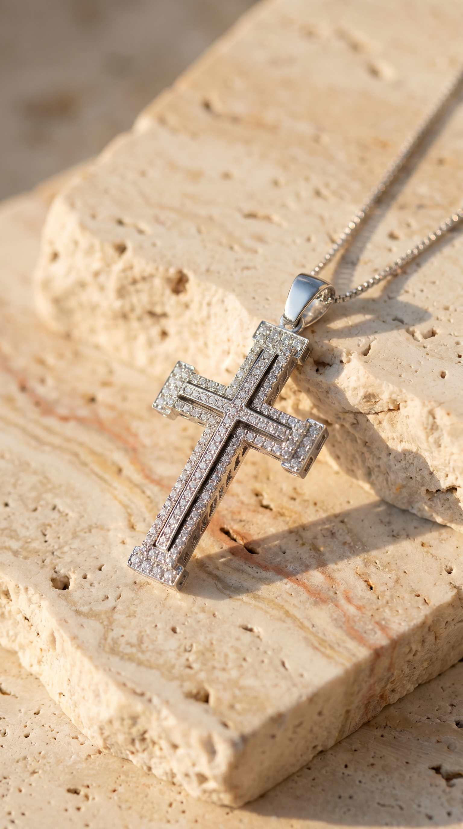 Diamond White Gold Cross Pendant