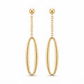 18K Yellow Gold Paperclip Dangle Earrings