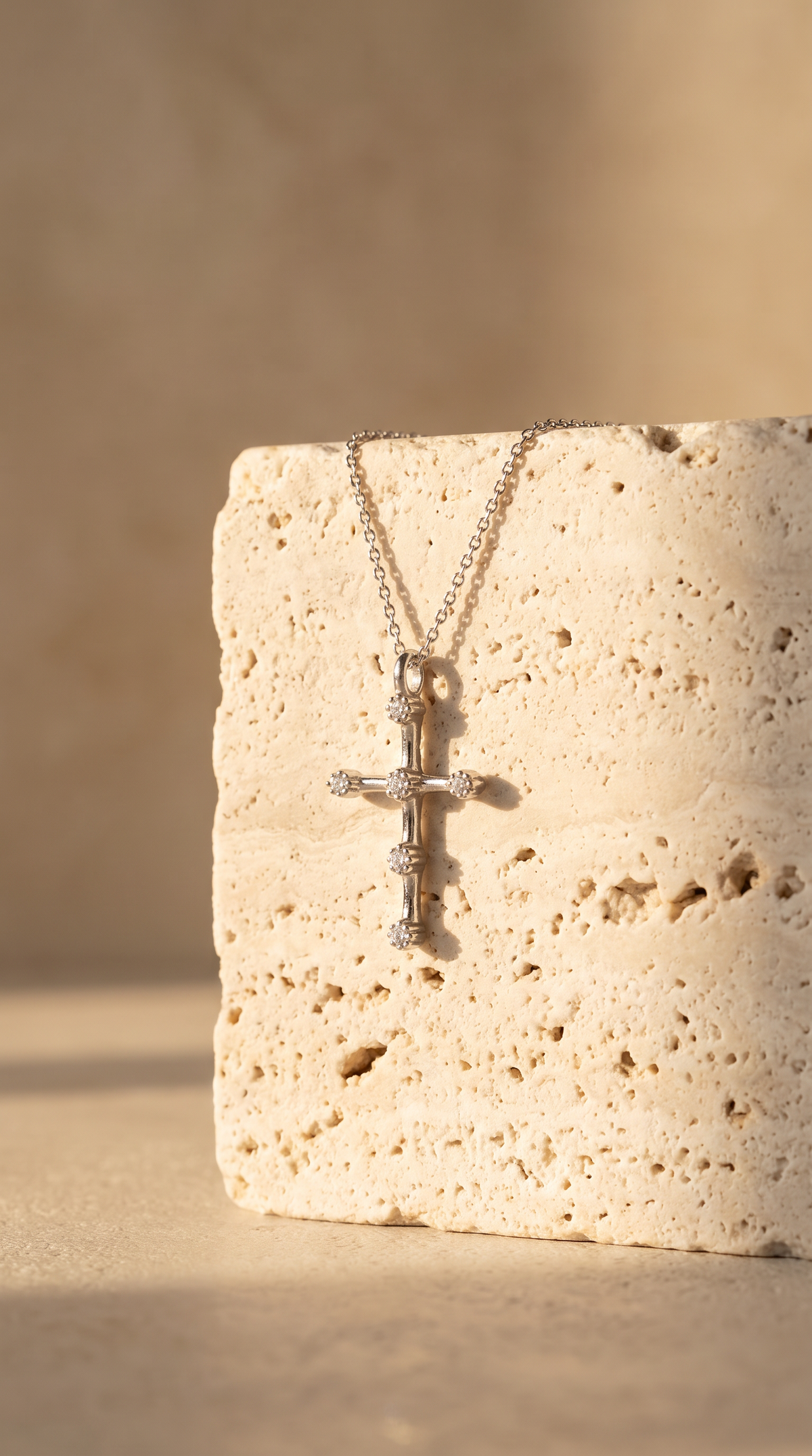 Diamond White Gold Cross Necklace