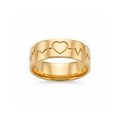 18K Yellow Gold Heart Beat Ring