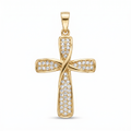 Diamond Yellow Gold Cross Pendant