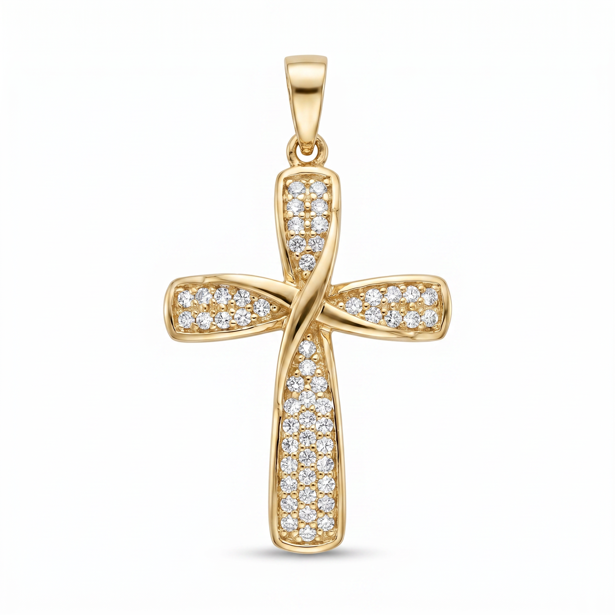 Diamond Yellow Gold Cross Pendant