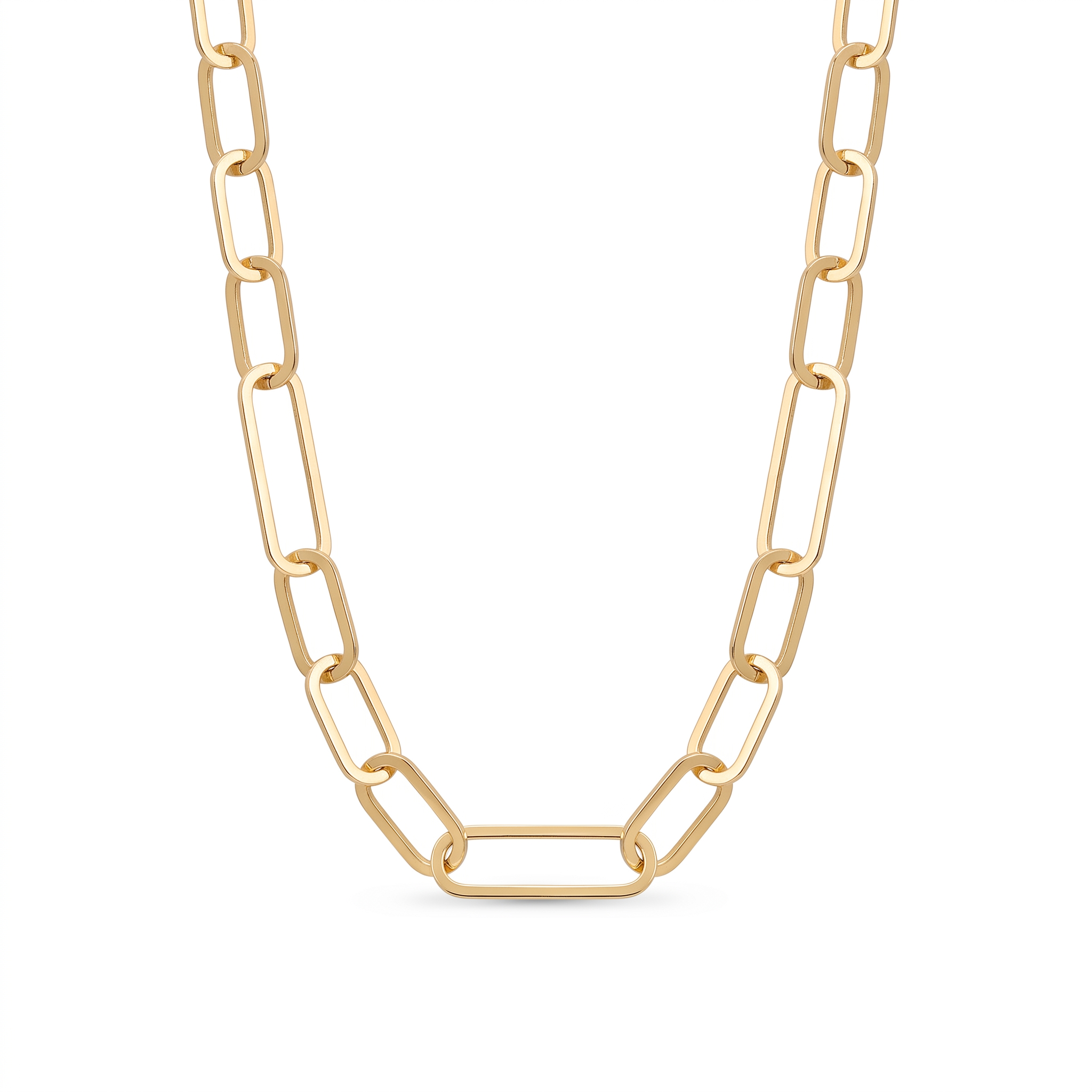 18K Yellow Gold Paperclip Chain Necklace