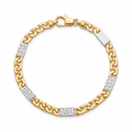 Men 18K Two Tone Gold Chain Bracelet