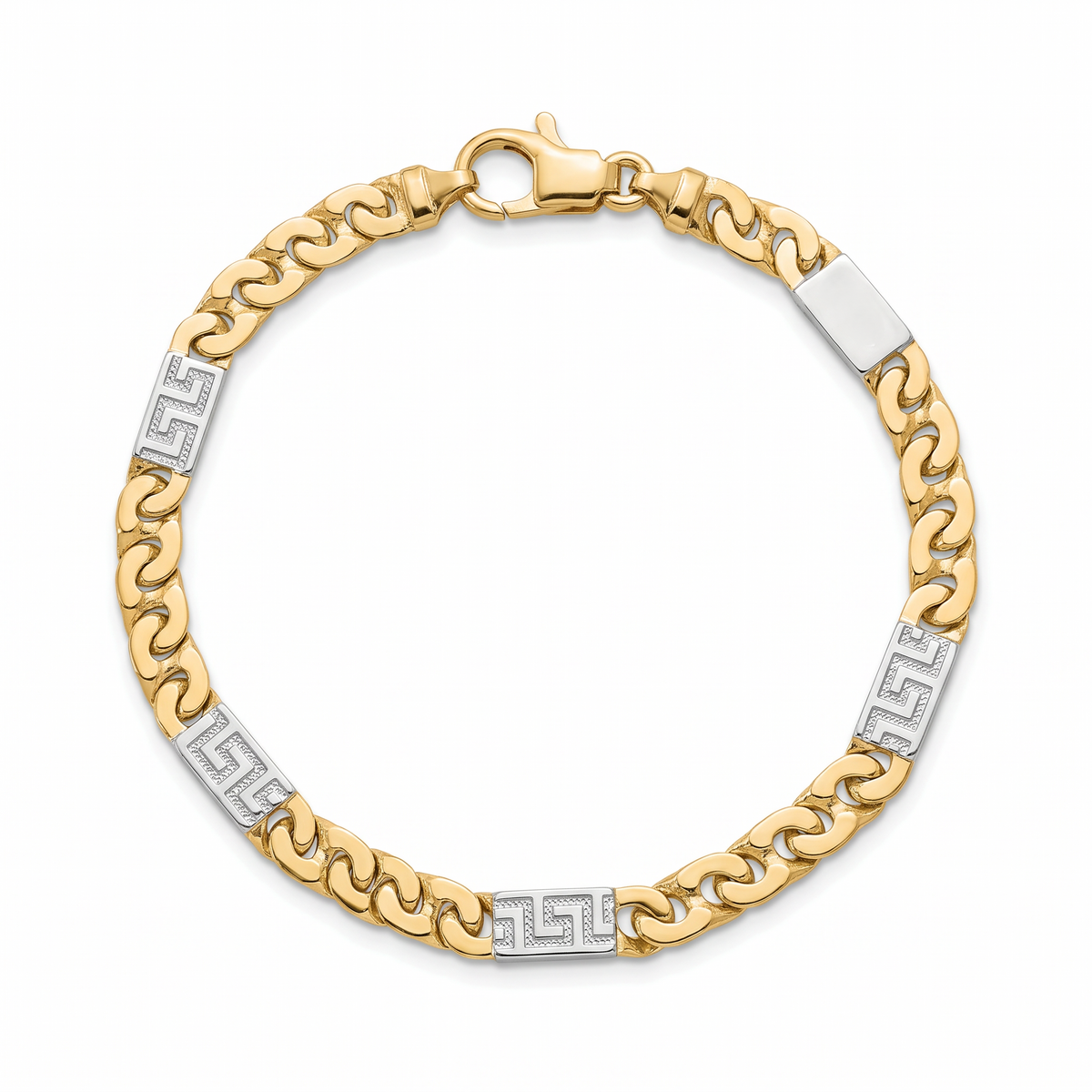 Men 18K Two Tone Gold Chain Bracelet