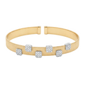 Diamond Two Tone Gold Satin Cuff Bracelet
