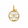 18K Yellow Gold White Mother of Pearl Pendant
