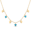 18K Yellow Gold Turquoise Chain Necklace