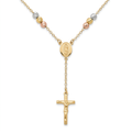 18K Multicolor Gold Rosary Necklace