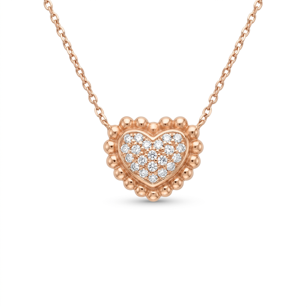 Diamond Rose Gold Heart Necklace