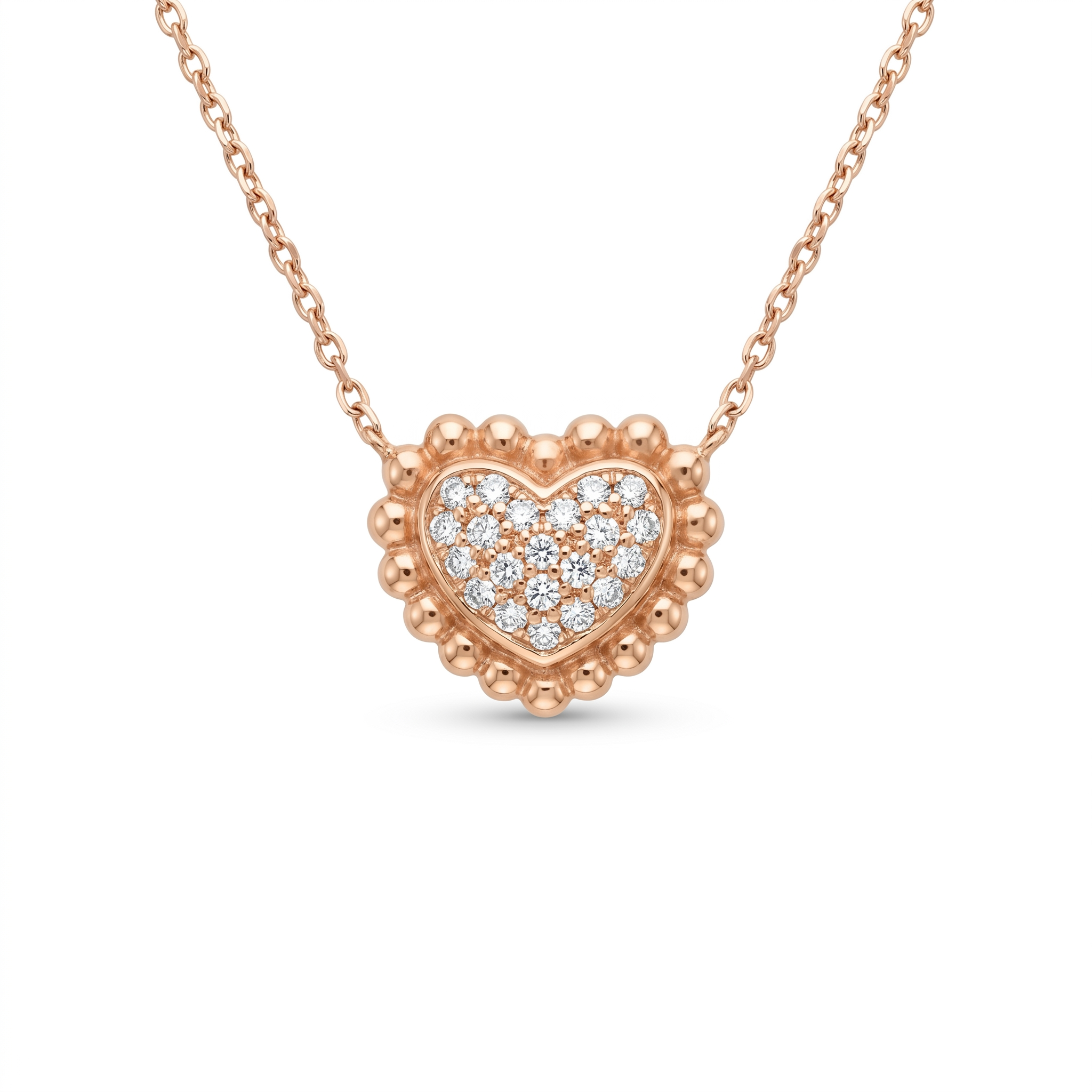 Diamond Rose Gold Heart Necklace