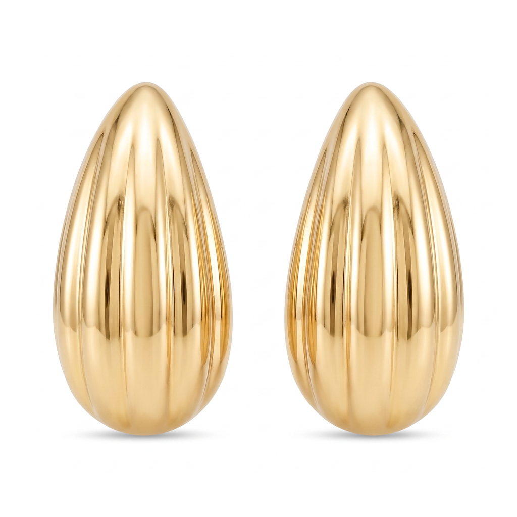 18K Yellow Gold Stud Earring