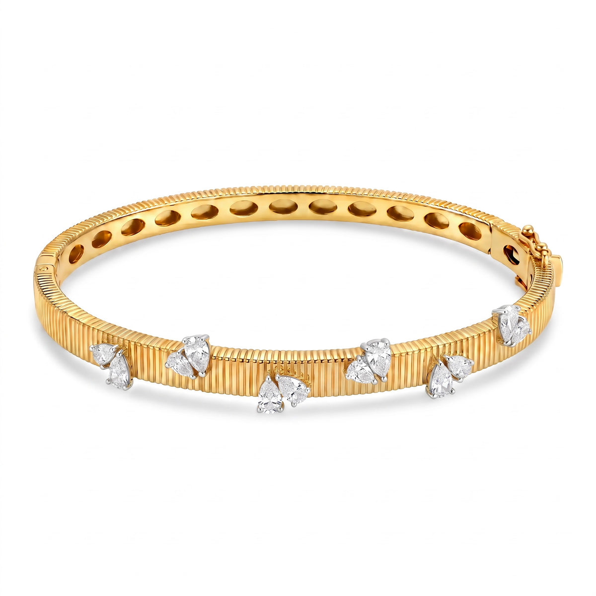 Diamond Two Tone Gold Bangle Bracelet