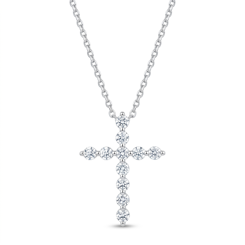 Diamond White Gold Cross Necklace