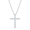 Diamond White Gold Cross Necklace